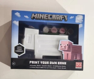Minecraft Paint Your Own Bank w/stickers, gems, paints, brushes - Picture 1 of 2