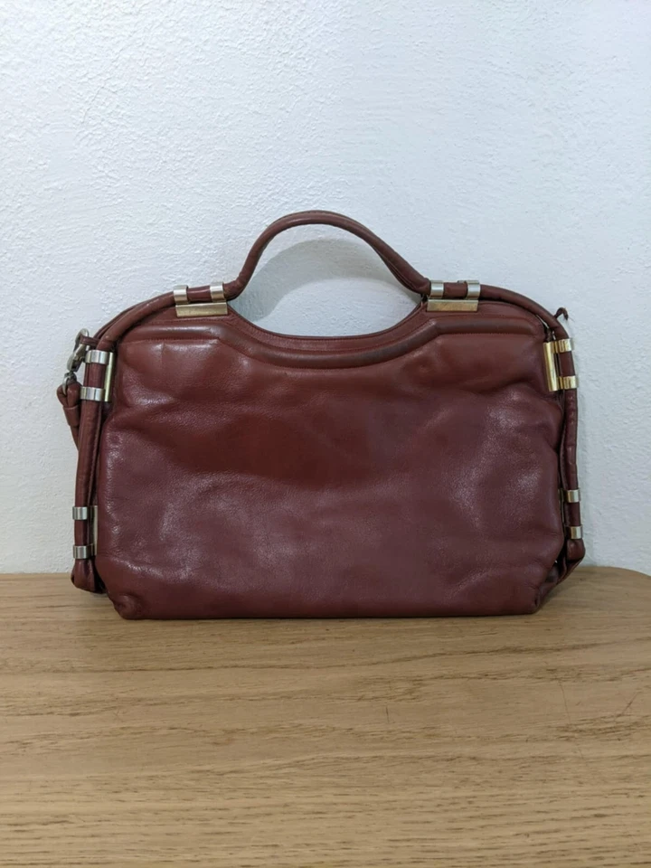12" Wide Zenith  Hand Made  Leather Brown  bag - Image 1 of 4
