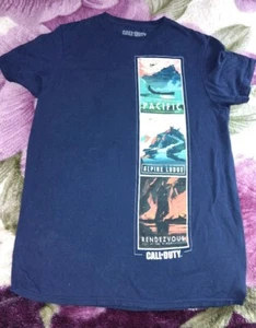 CALL OF DUTY VANGUARD Graphic Game Logo Navy Blue T-Shirt small - Picture 1 of 3