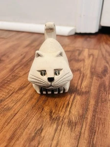 Vtg Artesania Rinconada Uruguay Siamese Cat Yellow Eyes Clay Sculpture Figurine - Picture 1 of 8