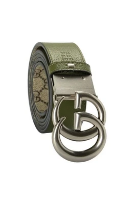 NEW Gucci Guccissima Leather Double Silver G Buckle Reversible Belt 70 Cm 28 In - Image 1 of 4