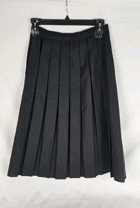 Vtg Emerald Isle New York Women's Size 15/16 Pleated Midi Skirt Black Polyester - Picture 1 of 6