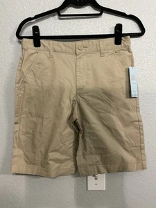 Cat & Jack Boys Uniform Shorts Tan Husky Size 10 NWT Adj Waist & Snap Closure - Picture 1 of 3
