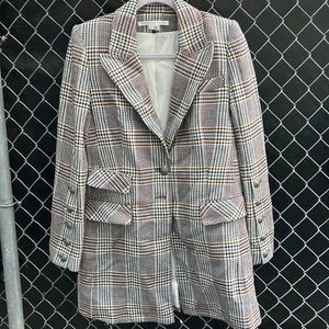 Veronica Beard Reece karierter dicker Mantel petrol multi Größe 4 - Bild 1 von 12