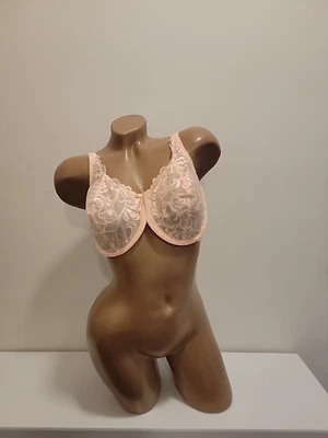 Sujetador con aros de encaje Vanity Fair de colección años 80 90 38C Piach estilo nailon transparente 75-015 Foto 1 de 4