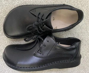 NEW Birkenstock Memphis Black Leather Tie Shoes Oxford  37 6 6.5 M W - Picture 1 of 4
