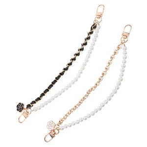  2 Pcs Perlenkette Handy Lanyard Mit Perlenbesetztes Handy-Schlüsselband - Afbeelding 1 van 12