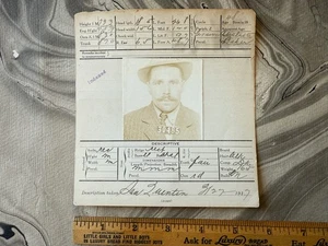 1917 MUG SHOT BAKER FROM AUSTRIA SAN FRANCISCO POLICE DEPARTMENT CRIMINAL - Picture 1 of 4