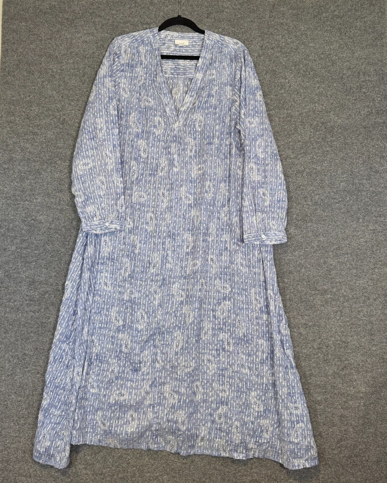 Maxi Vestido J.Jill Mujer XL Azul Cachemira Manga Larga Ligero Cottage Core Foto 1 de 4