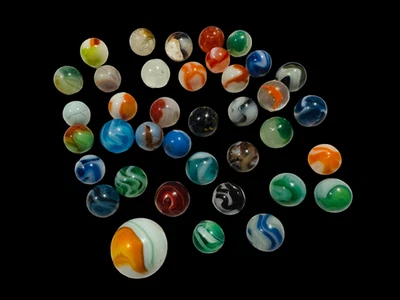 Great  Vintage Glass Marble Lot  Pelt Akro Vitro  CAC Master Alley others  + - Image 1 of 4
