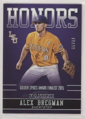 2015 Panini LSU Tigers Honors Silver /99 Alex Bregman #AB-LSU - Image 1 of 2