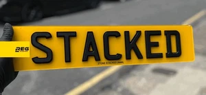 PAIR OF PREMIUM Stacked MOT/ROAD Legal Car Registration Number Plates 4D Raised - Picture 1 of 2
