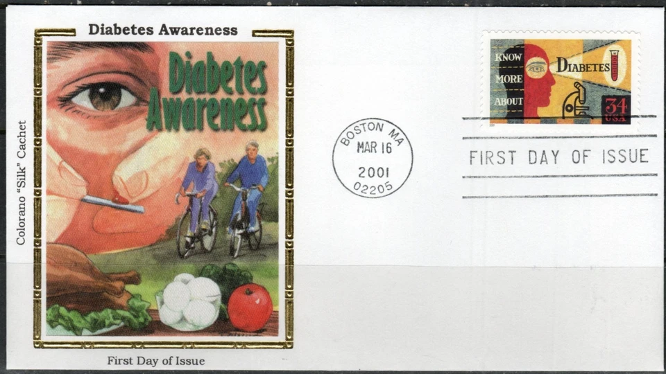 US Scott #3503 FDC, "Diabetes Awareness" Unaddressed - Image 1 of 1