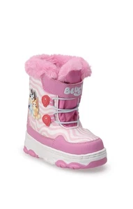 Bluey Girls Pink Winter Snow Boots Size 10T Faux Fur Waterproof Slip Resist New - Picture 1 of 4