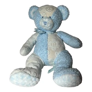 Russ Baby Teddy Bear Plush w/ Rattle Blue White Chenille 12" - Picture 1 of 4