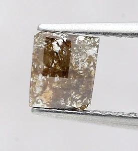 Diamante Naturale Rustico Diamante 0,32tcw Colore Grigio Marrone Forma Rettangolo Diamante - Foto 1 di 11