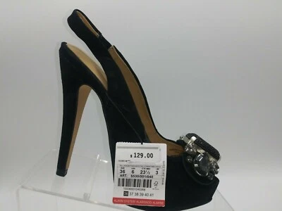 Vestido Zara Mujer Negro Gamuza Joyas Plataforma Zapatos de salón Mujer 36 EE. UU. 6 Foto 1 de 4