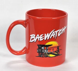 BAEWATCH 10 oz. Anytime Mug Typo Red Coffee Cup Baywatch - Picture 1 of 8