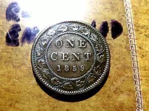 Very Nice 1859 Canada Large Cent Narrow 9 Repunched Reengraved Date R2 - Picture 1 of 2