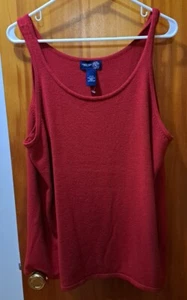Venezia Womens Red Sleeveless Sweater Top Tank Plus Size 22 / 24 Stretch Soft  - Picture 1 of 3