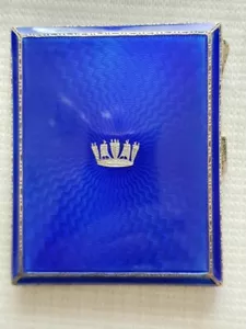 1932 ART DECO Solid Silver Guilloche Enamel Cigarette Case - Picture 1 of 5