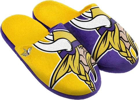 NFL Split Color Slide Slippers Forever Collectibles MINNESOTA VIKINGS 9-10 Cover