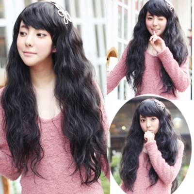 Hot Sell Fashion Long Brown Curly Wavy Women Lady Cosplay Hair Wig Wigs +Wig Cap - Image 1 of 4