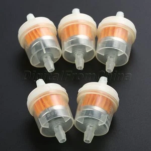 5Pcs 1/4" 6mm Motorcycle ATV Mini Engine Inline Carb Petrol Fuel Gas Pipe Filter - Picture 1 of 6