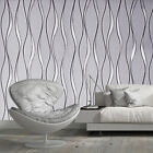 Non-woven 3D Curve Waves Wall Decals Stripe Embossed Wallpape Wall Decals