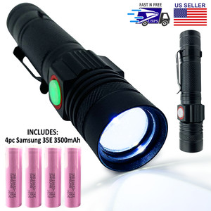 Cree XPE-R3 1000 Lumen LED Flashlight + 4pcs 3500mAh 3.7V NCR18650B Batteries