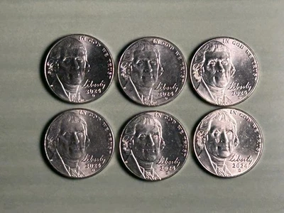 2024 D Jefferson Nickels - 6 Coins  - Low Mintage Year - Image 1 of 2