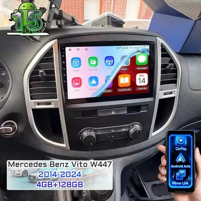 4+128GB Carplay Android 15 Autoradio GPS Für Mercedes Benz Vito 3 W447 2014-2020 - Bild 1 von 4