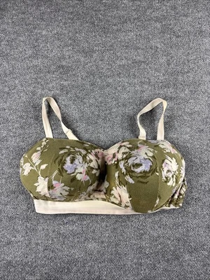 Sujetador cómodo de salón de algodón verde Cacique para mujer talla 44DDD flores Foto 1 de 3