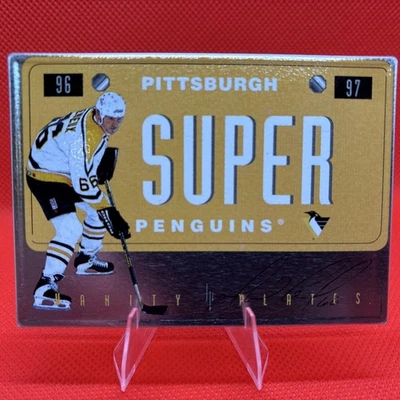 1996-97 Leaf Preferred Vanity Plates Mario Lemieux #6 NHL HOF Penguins Rare - Image 1 of 4