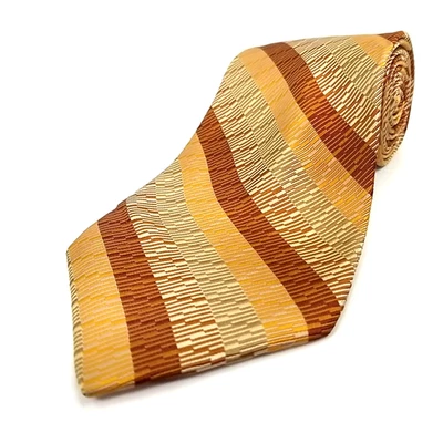 Corbata de lujo Farentino Ferre corbata geométrica a rayas tejida seda 61" x 3,75" Foto 1 de 4