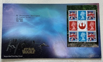 GB QEII 2015 Star Wars Prestige Booklet Machin Pane RM FDC Elstree Borehamwood  - Image 1 of 4
