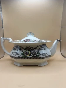 Alfred Meakin Medway Decoración Brownware Transferencia Tetera Mariposas Florales - Imagen 1 de 9
