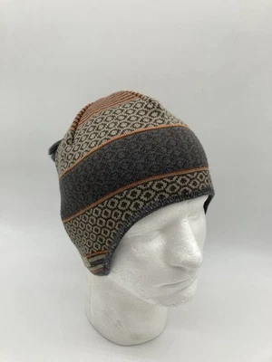 Columbia Geometric Beanie Winter Knit Hat O/S Unisex Tassel Top Fleece Lined - Image 1 of 4