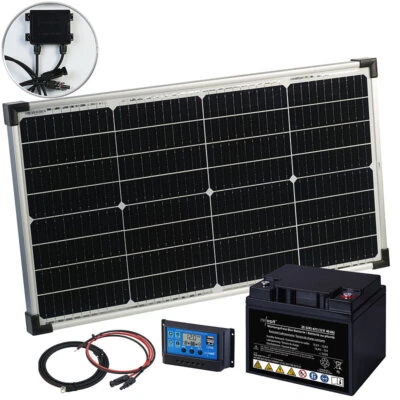 (0% MwSt) 60-Watt-Solarpanel mit PWM-Laderegler und Blei-Akku, 480 Wh, 30 A - Bild 1 von 4