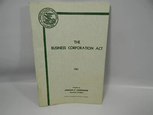 The Business Corporation Act 1961 Illinois Booklet Pamphlet - 7B1 - Picture 1 of 7