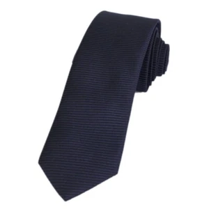 J.S. Fashion Slim Krawatte blau schwarz gestreift 999 23768 uni 27 marine - Picture 1 of 2