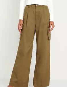 Old Navy Women’s Extra High-Waisted Super Wide-Leg Cargo Twill Pants Size XL - Picture 1 of 5