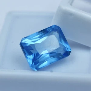 9.40Ct Natural Flawless Light Blue Sapphire Emerald Cut CERTIFIED Loose Gemstone - Picture 1 of 6
