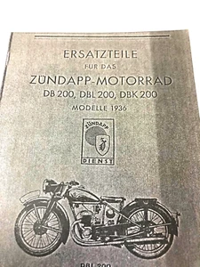 Ersatzteile für das ZÜNDAPP- MOTORRAD DB 200 DBL 200 DBK 200 Kopien Oldtimer/ 58 - Bild 1 von 4
