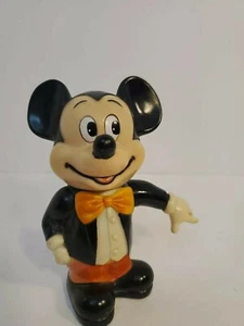 Vintage Mickey Mouse 6” Piggy Bank Plastic Walt Disney Figure Made in Hong Kong - Picture 1 of 3
