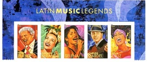 LATIN MUSIC LEGENDS MNH Top Header Block of 5 FOREVER STAMPS Scotts 4497 to 4501 - Picture 1 of 2