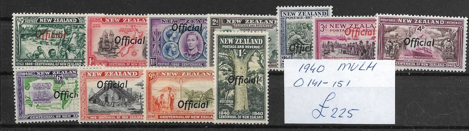 NEW ZEALAND @  1940 SGO141/O51  Set Opt.  MVLH OFFICIAL Nice Priced @Au.526 - Изображение 1 из 1