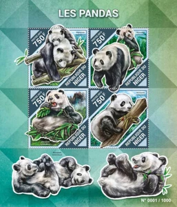 Wild Animals Pandas Stamps Niger 2015 MNH Giant Panda Bears 4v M/S - Picture 1 of 1