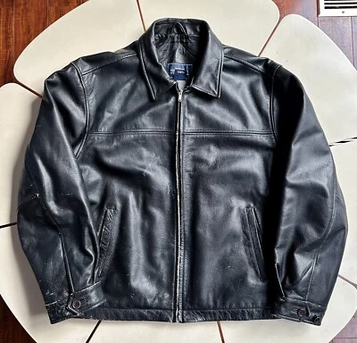 GREAT NORTHWEST Clothing Co. Black Heavy Leather Zip JACKET Size XL - Image 1 of 4