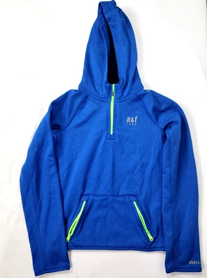 Abercrombie & Fitch Boy's Blue Hoodie 1/4 Zip Sweatshirt Jacket Muscle Size XL - Image 1 of 4